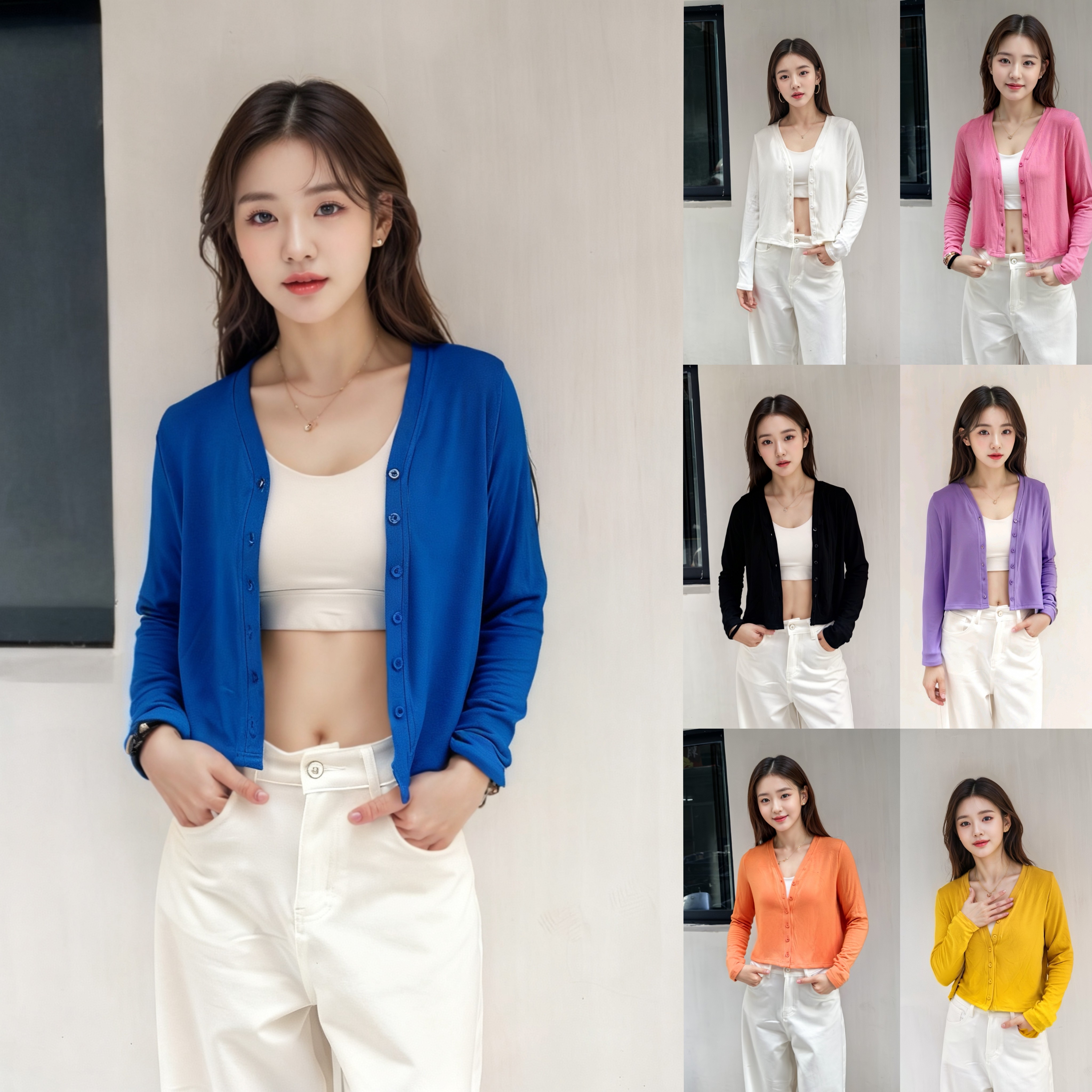 2025秋季V领常规款针织开衫女外套休闲显瘦大码百搭长袖