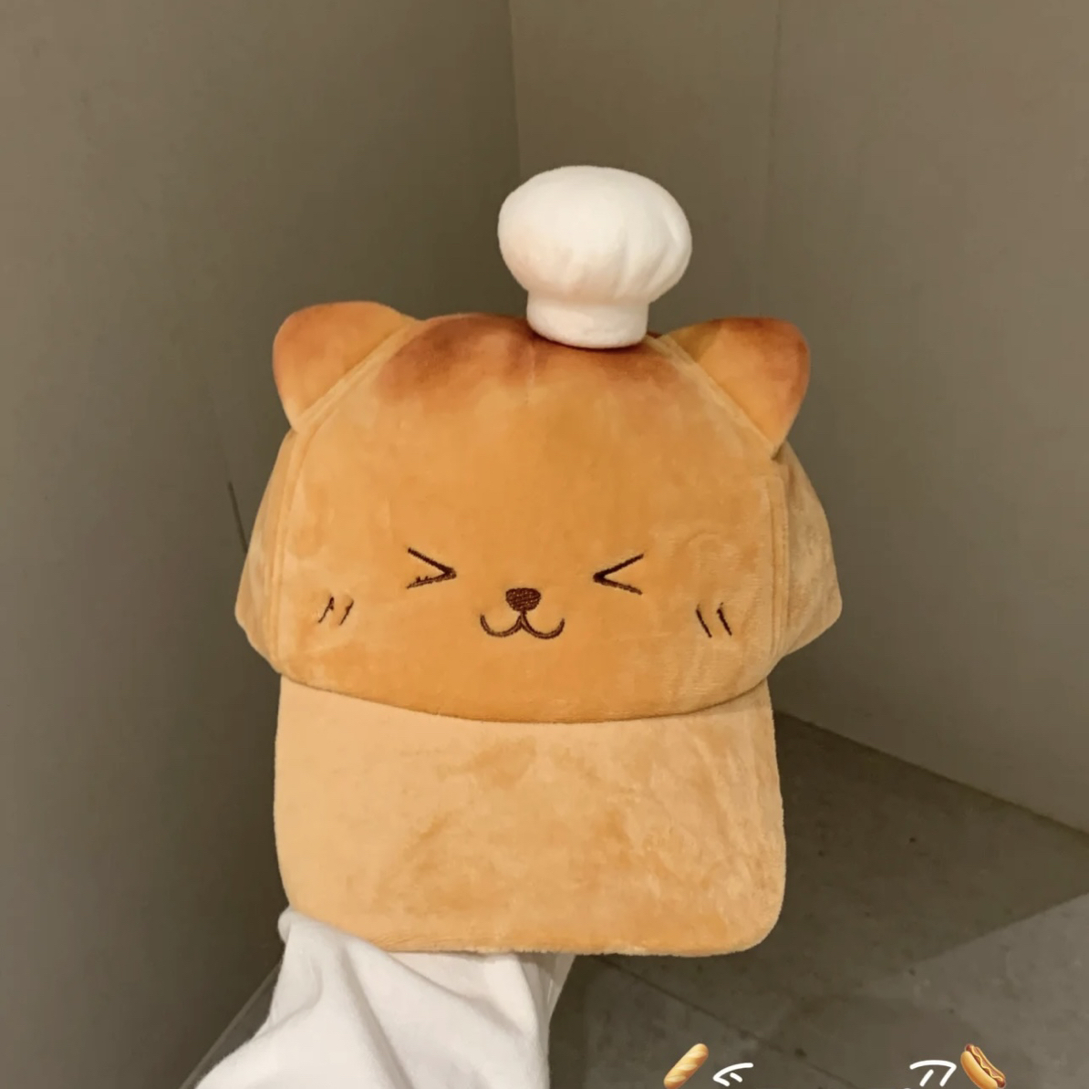 【吐司】可爱烤焦小熊软顶棒球帽显脸可爱烤焦小猫刺绣百搭棒球帽