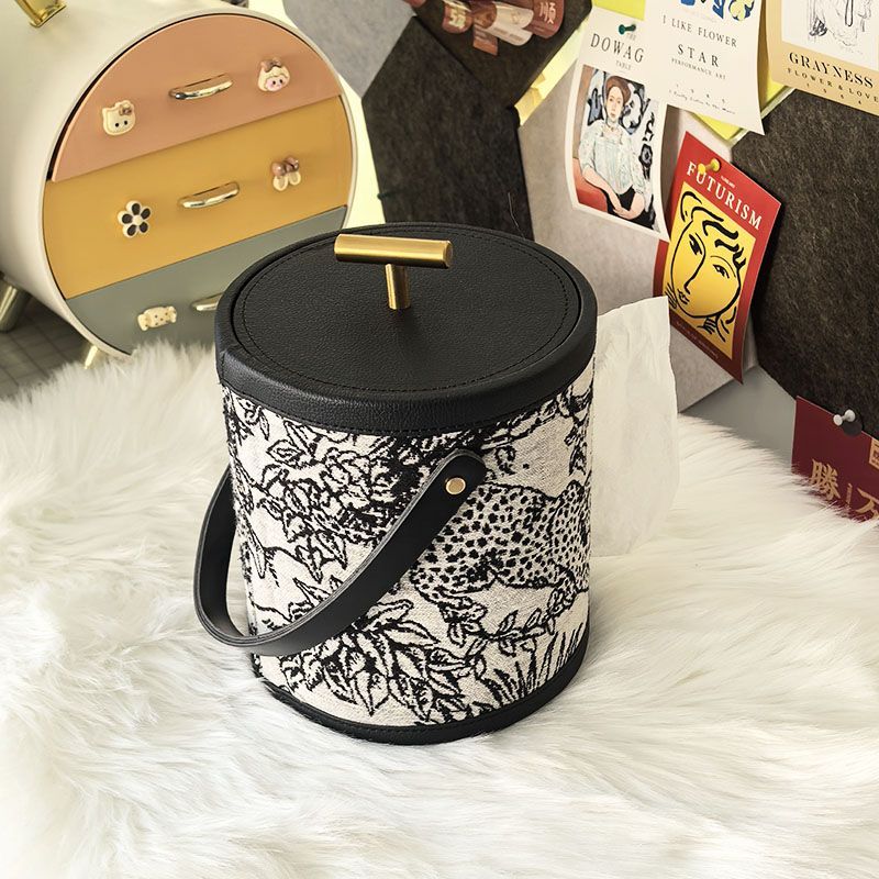 新风格复古小众中古风抽纸盒带盖手提纸巾盒玄关客厅皮革纸巾盒