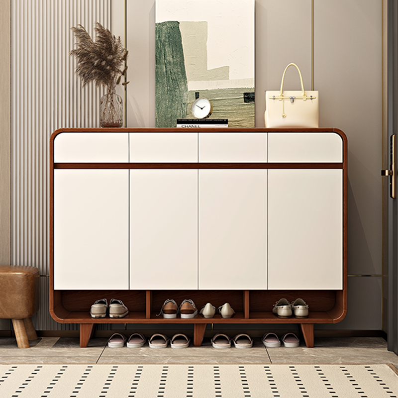 实木框架鞋柜家用大容量收纳鞋橱多层柜子现代简易进门玄关鞋柜