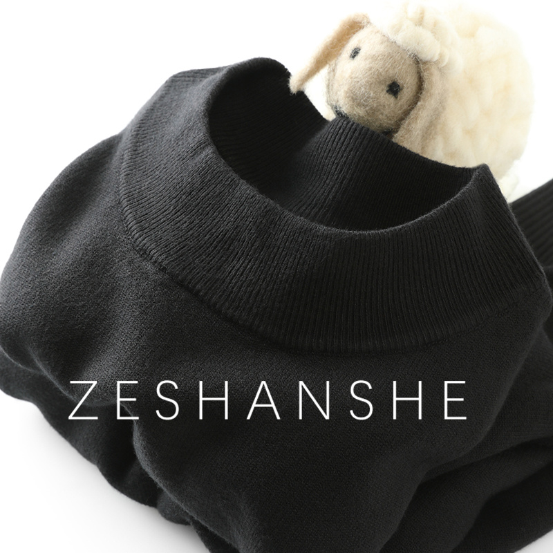 男士针织衫个性休闲半高领毛衣男纯色修身情侣中领