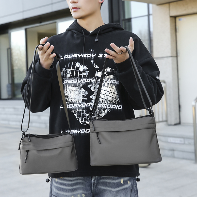 便携包男士挎包单肩斜挎包尼龙布通勤包大容量男包包户外百搭防水