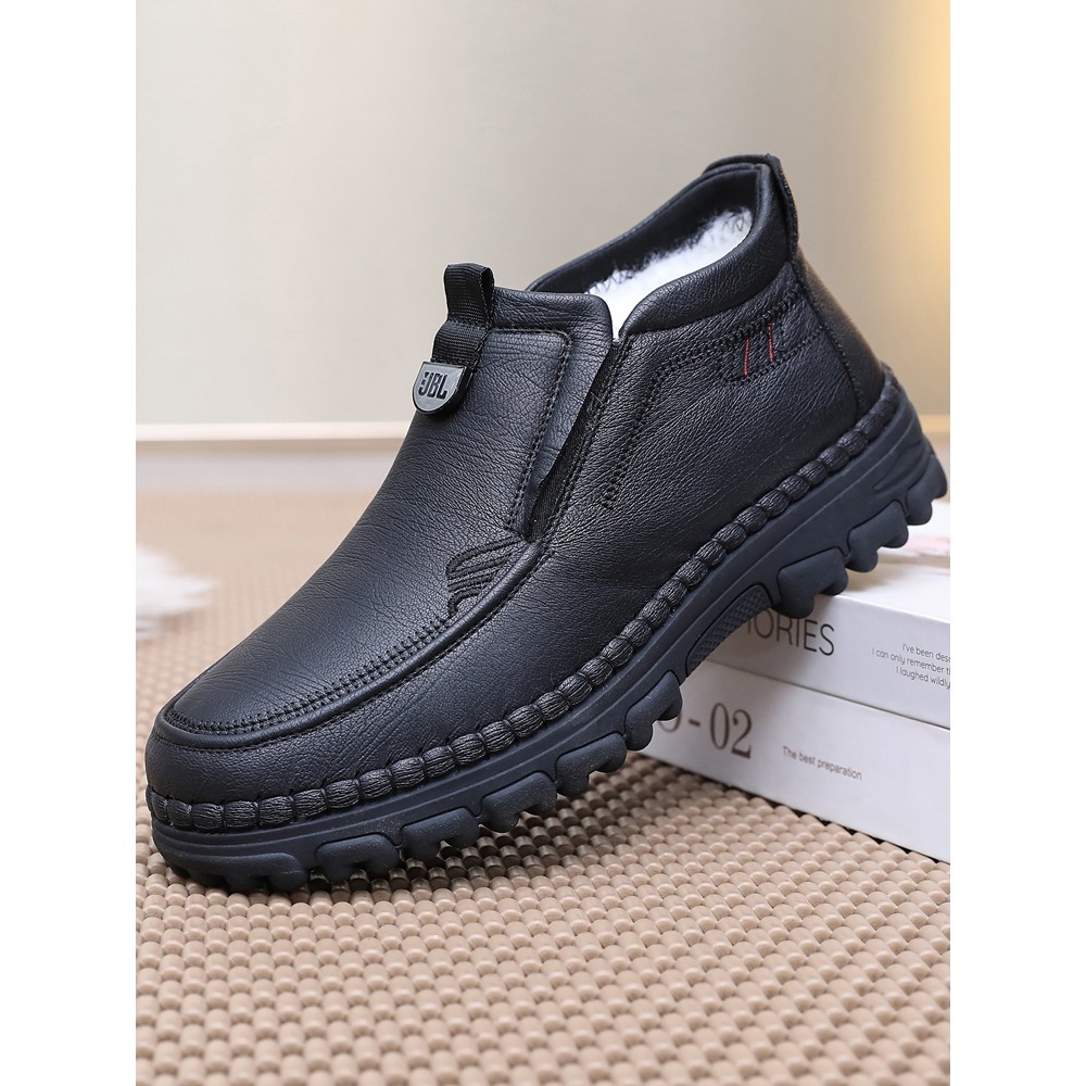 冬季老北京布鞋男棉鞋加绒加厚保暖爸爸鞋防滑软底中老年羊毛棉靴