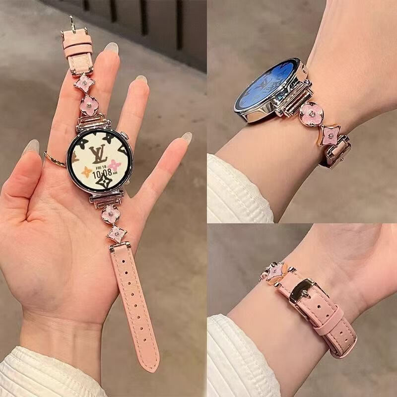 适用小米watch S4手表41mm金属四叶草拼皮表带轻奢高级感ins女款