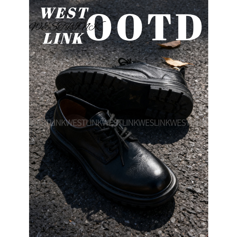 Westlink/西遇【抖音双11】舒适百搭休闲皮鞋校园风学生厚底德比鞋