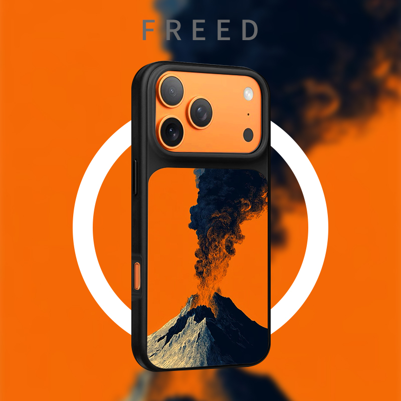 FREED火山橙涌适用于苹果17磨砂磁吸16promax个性15/14手机壳13