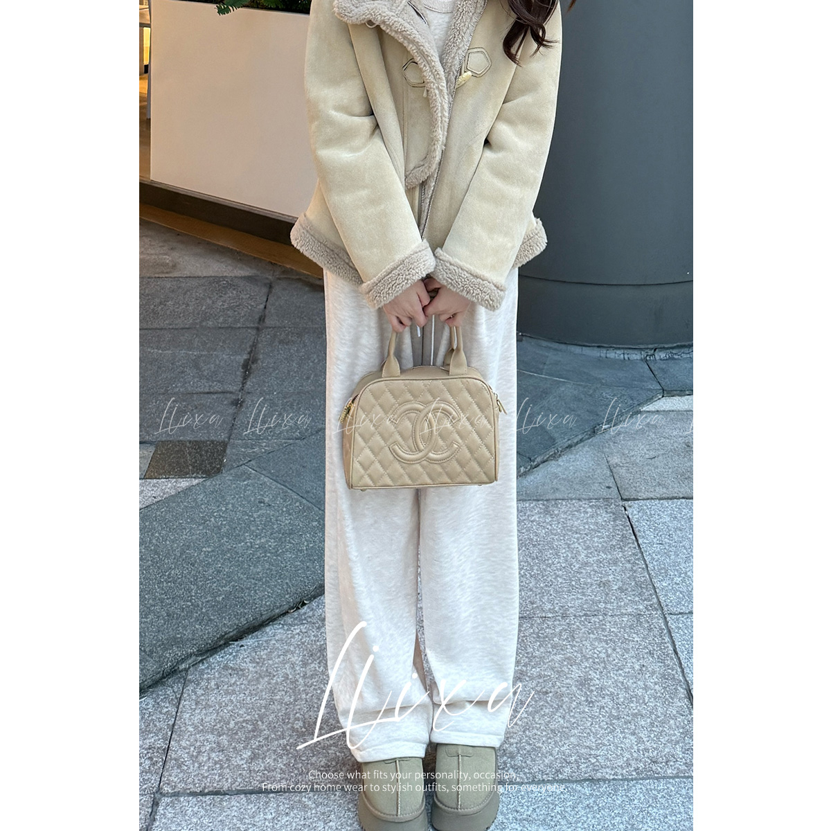 Liixu冬款显瘦直筒运动时尚休闲百搭宽松休闲裤24WK161