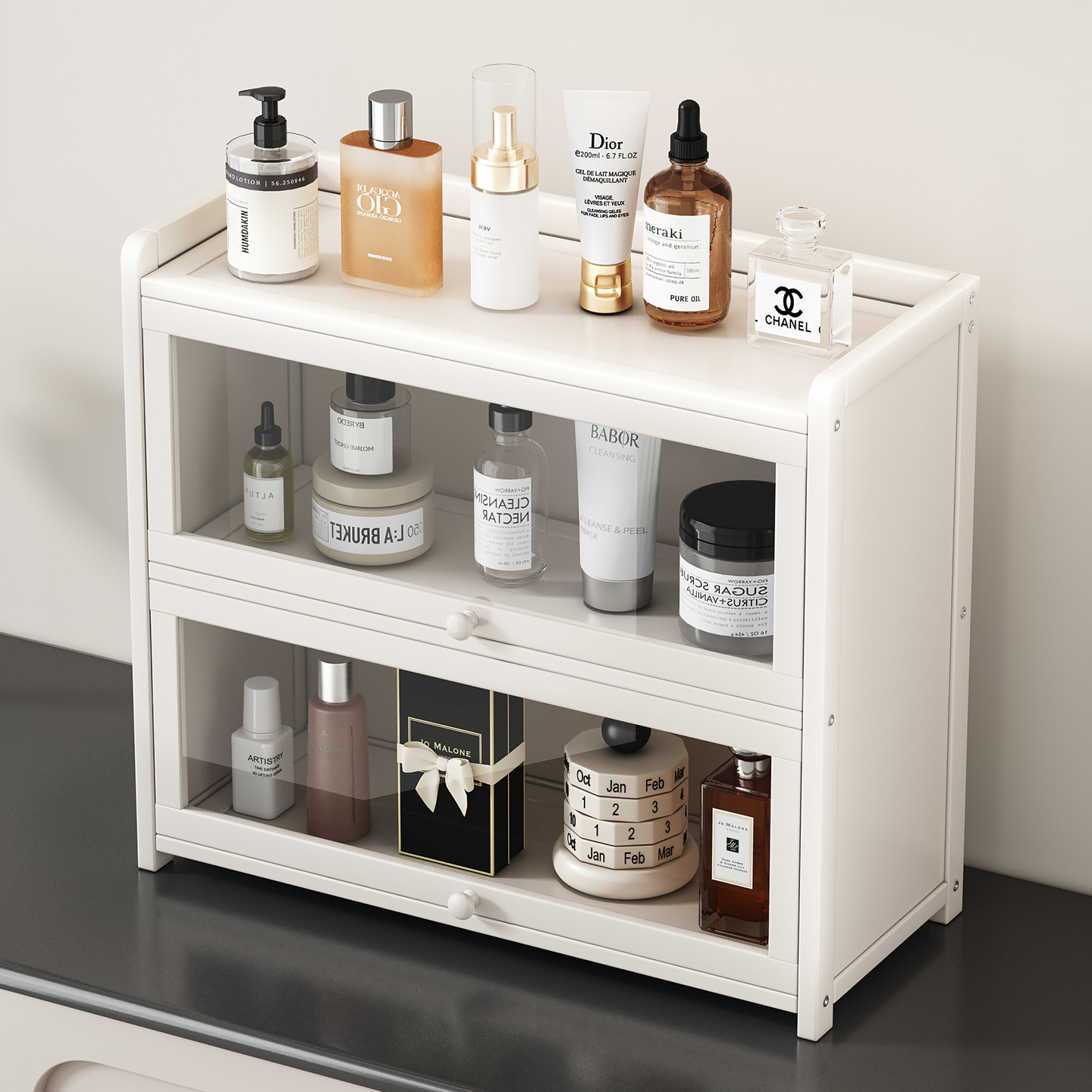 杯子收纳置物架桌面杯架桌面置物架多层置物柜茶杯咖啡杯具防尘柜