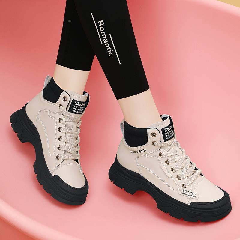 厚底马丁靴女单靴2025春秋新款加绒保暖英伦风真皮短靴女软底百搭