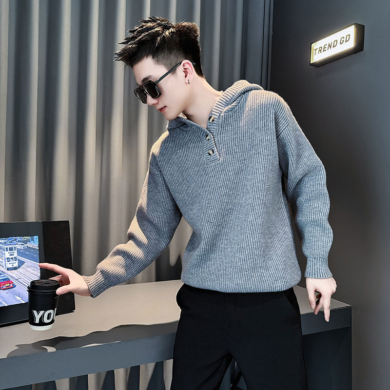 毛衣男款冬季针织衫男装秋季爆款2025新款男式秋冬装衣服连帽外套
