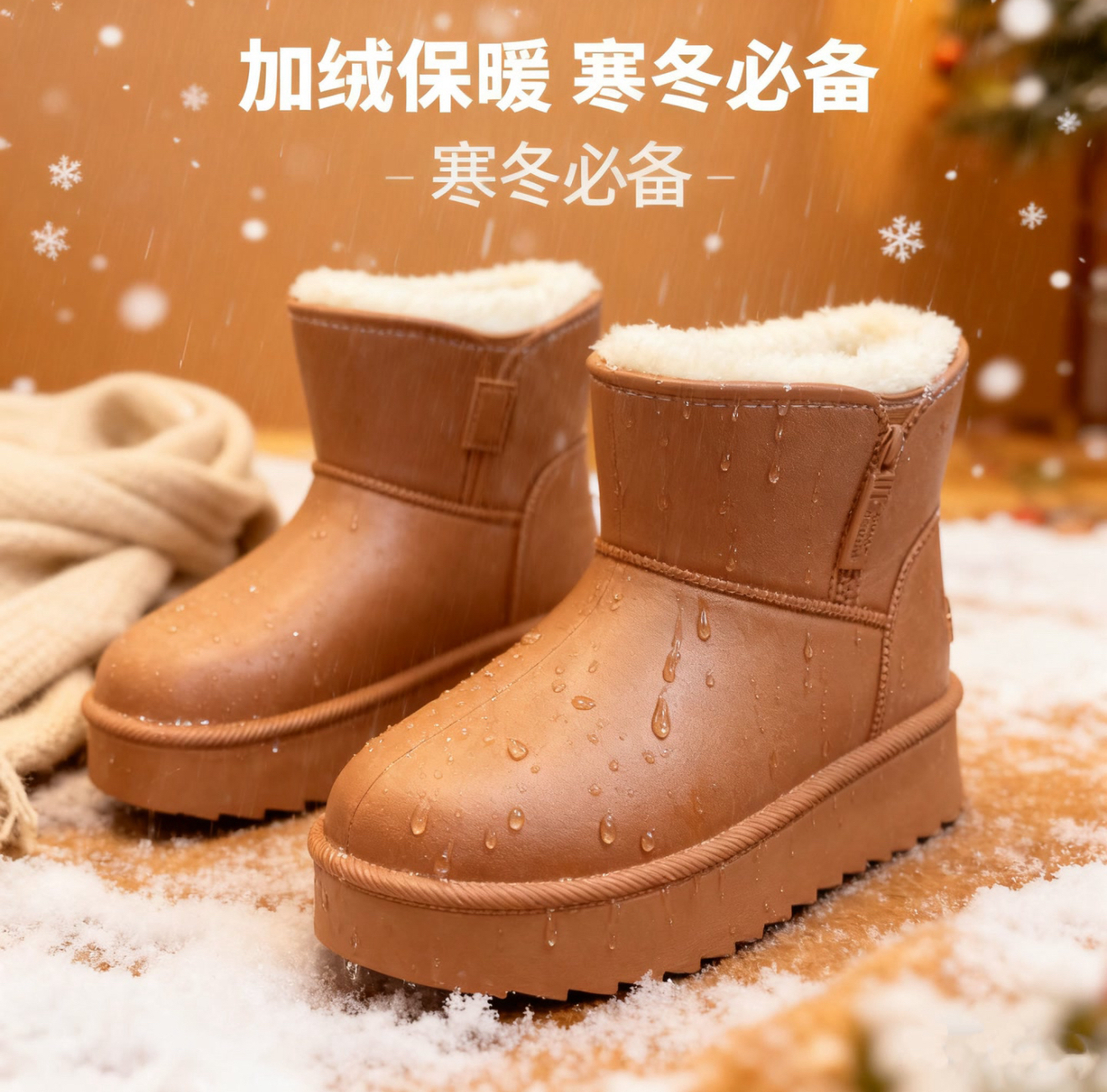 716高邦厚底EVA防水情侣棉靴