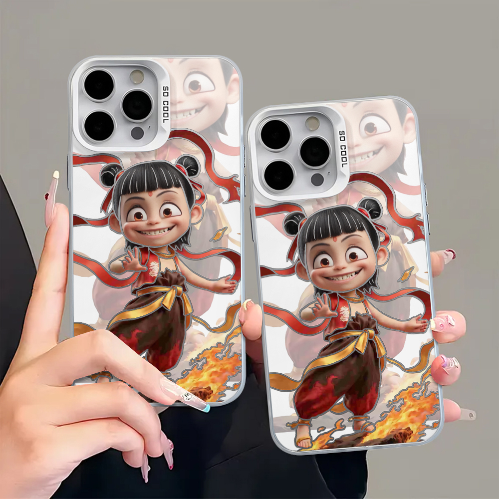 可爱重叠哪吒适用iPhone苹果15/16彩银手机壳13华为vivo小米oppo