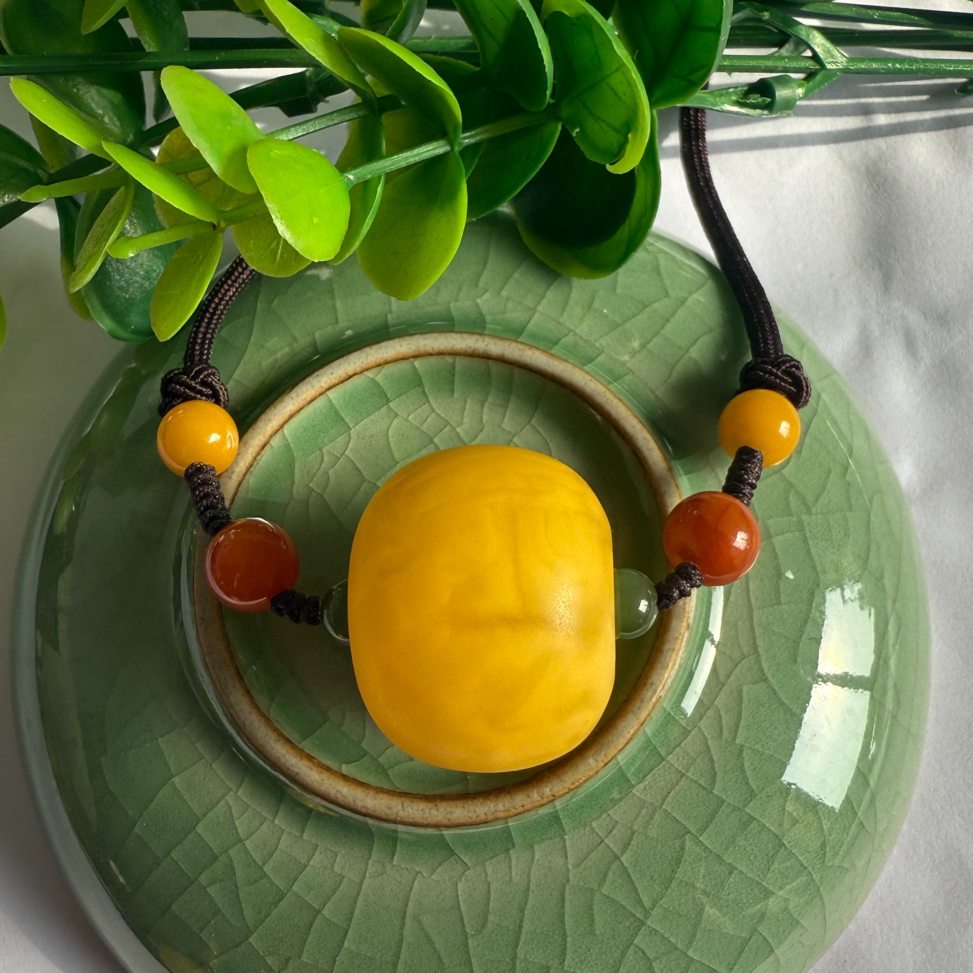 假一赔十、天然琥珀蜜蜡老蜡锁骨链（多样性发其一）