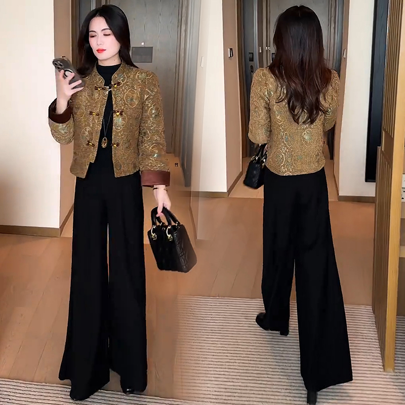 新中式时尚短款外套女2025秋冬新款洋气国风盘扣百搭夹棉棉服上衣