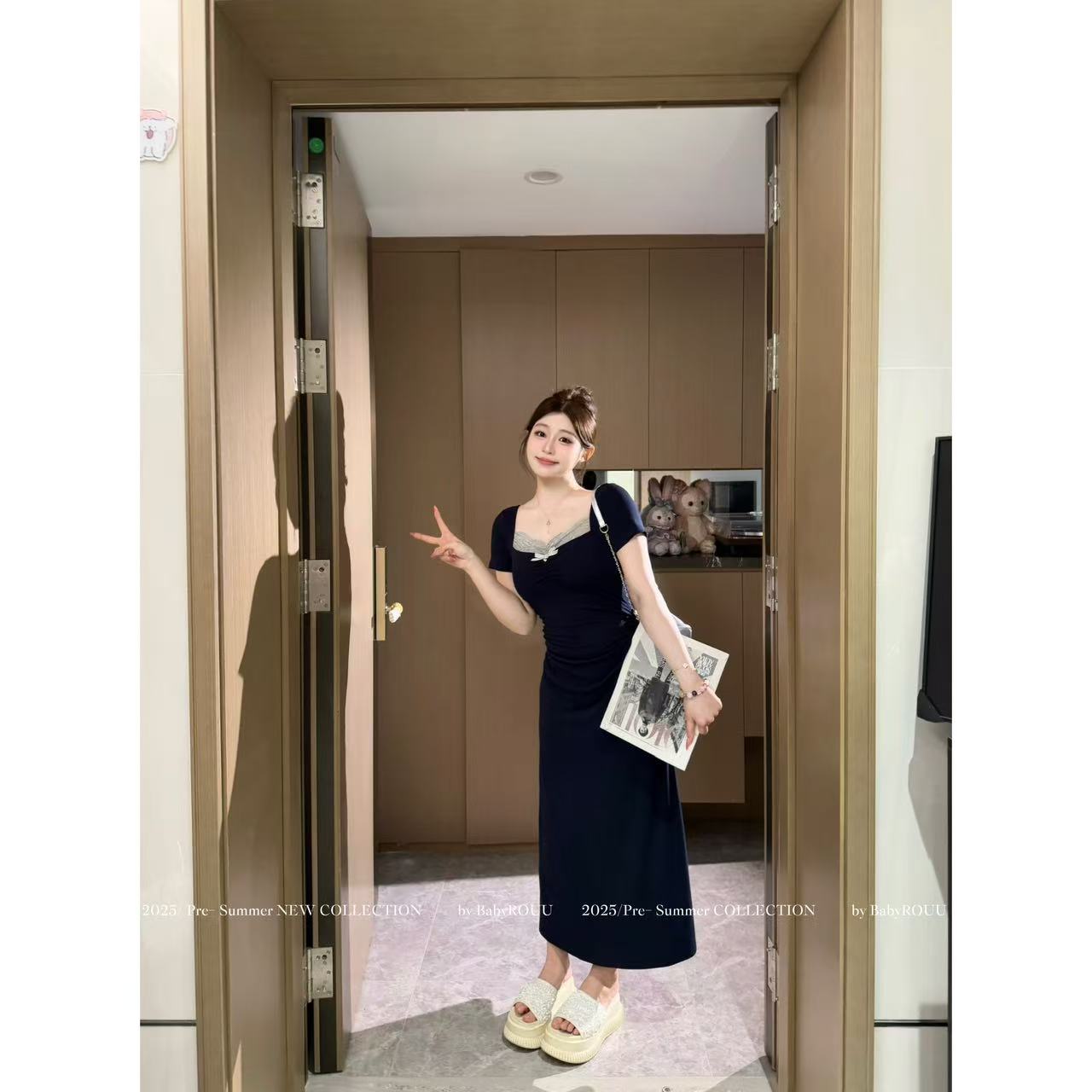 【现货】【miu系学妹】温与柔夏季韩系蕾丝收腰连衣裙青春活力长裙