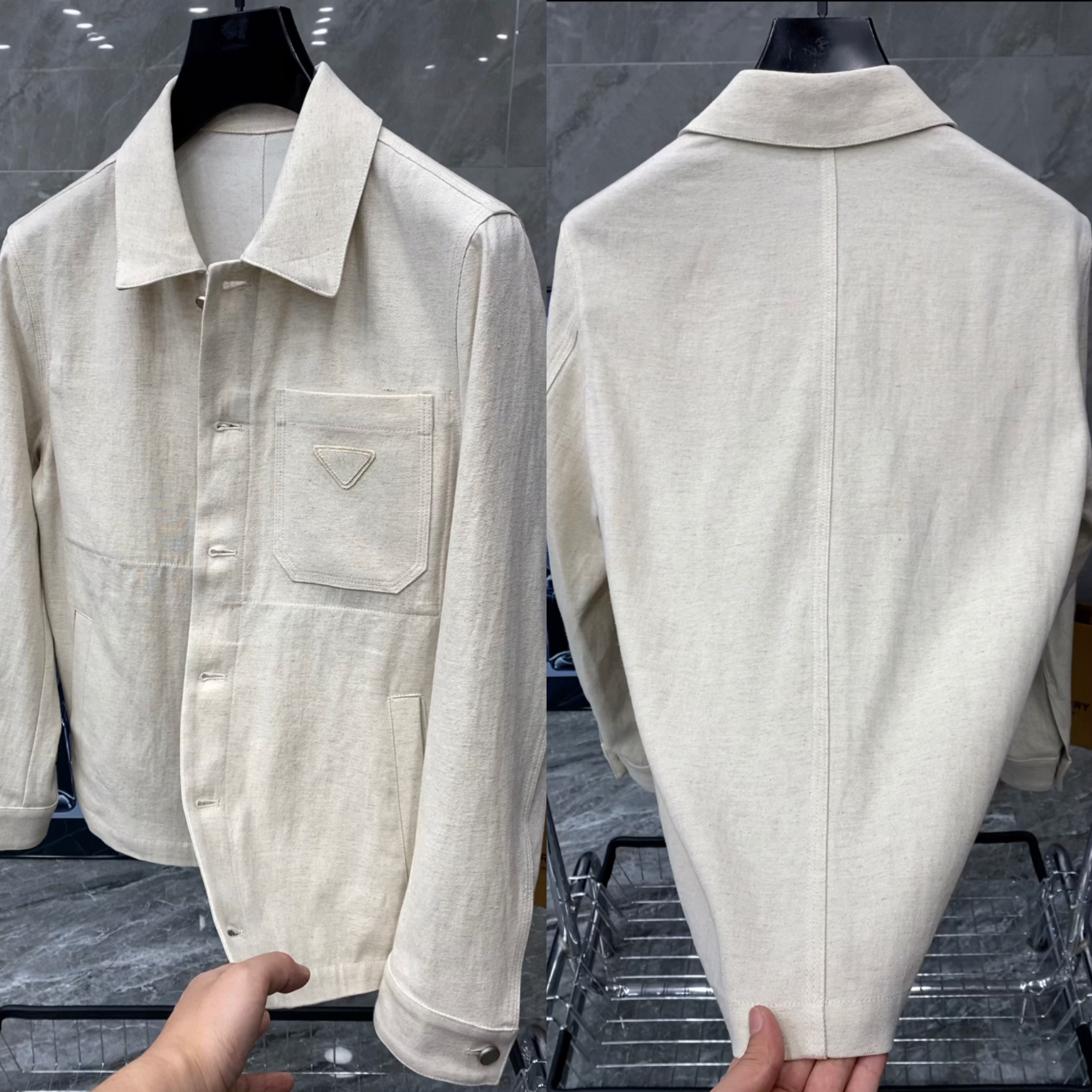 早秋新款男士轻奢时尚休闲百搭天丝亚麻夹克外套 118