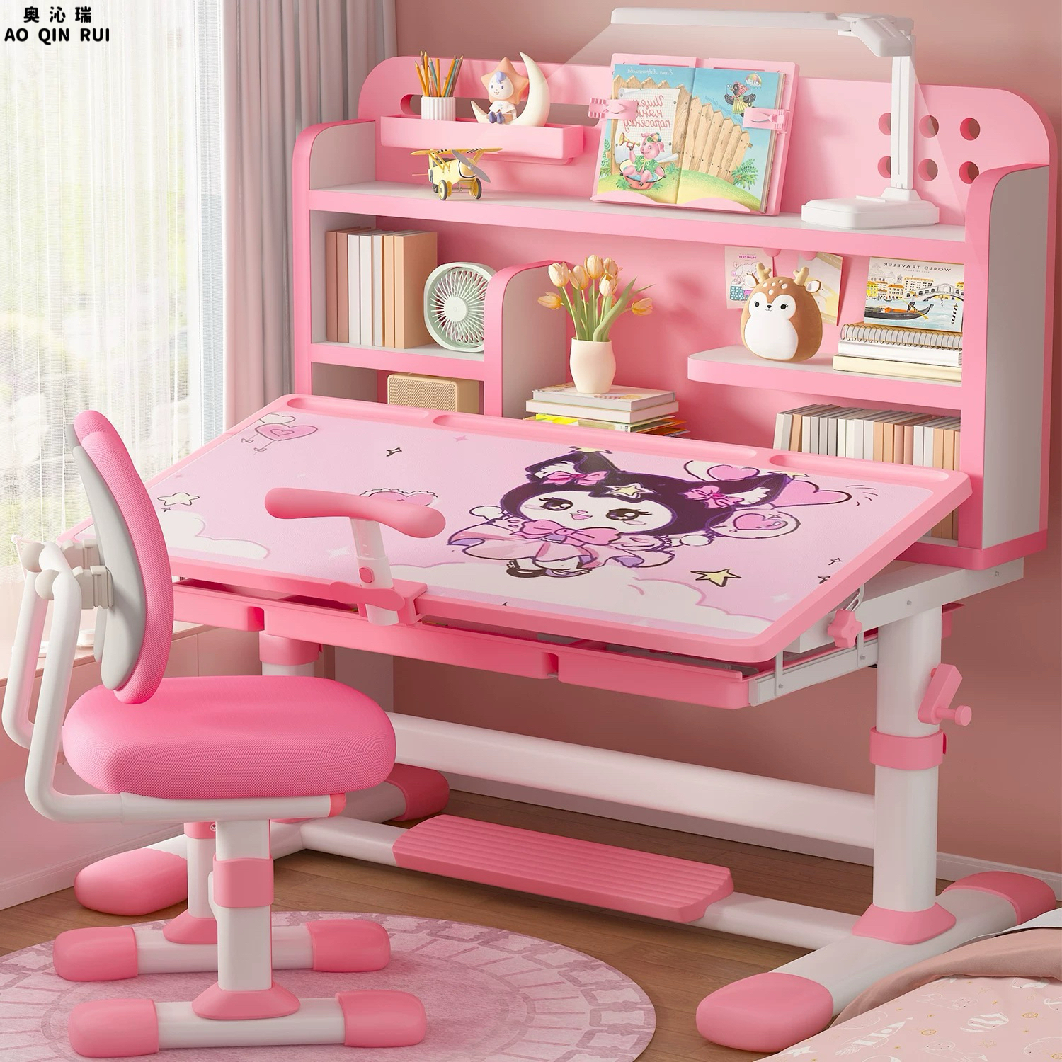 奥沁瑞新款儿童学习桌学生家用写字书桌小孩专用桌子升降桌椅套装