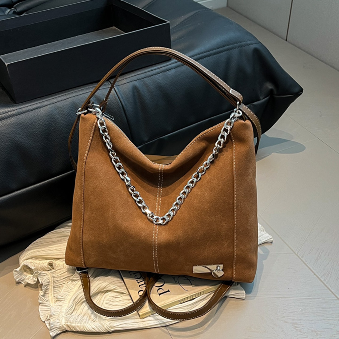 通勤复古大容量包包女2025新款休闲百搭单肩斜挎包多用双肩后背包