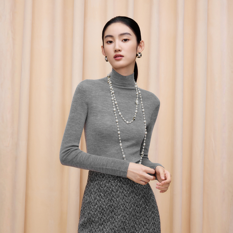 LIME/莱茵【至简新生】冬打底多色半高领针织套头衫LDGD8BKPRK01