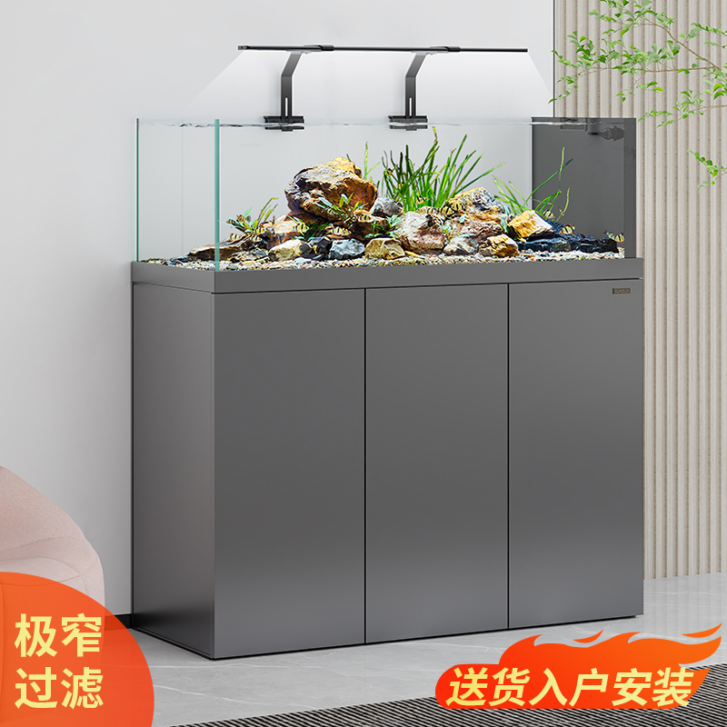 森森2025新款极窄溪流缸超白底滤原生缸鱼缸客厅家用缸上门包安装