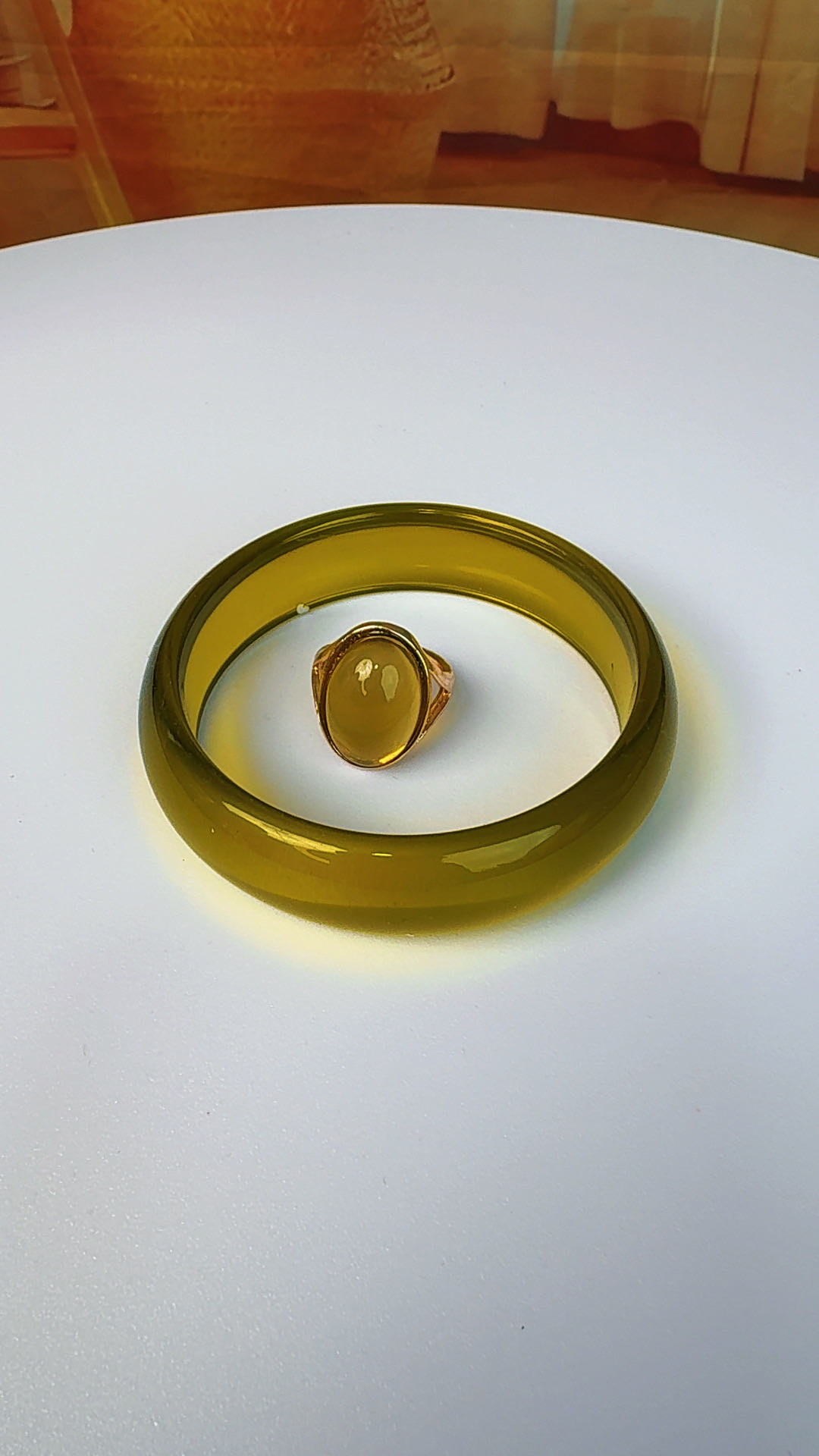 非金属树脂戒指 手镯和戒指两件套可选颜色