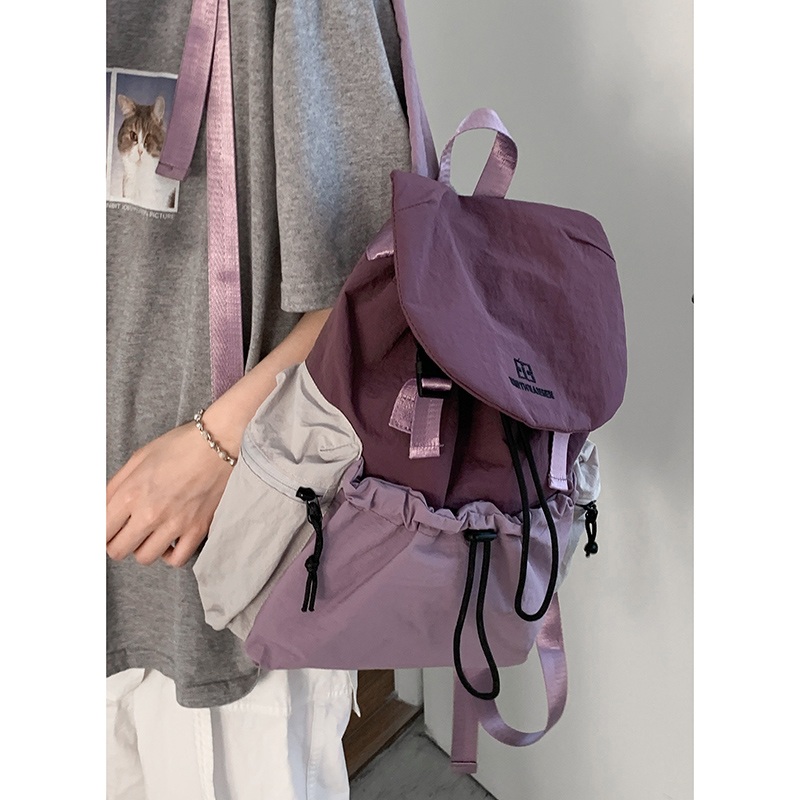 户外休闲双肩包包女款爆款2025新款大容量学生书包百搭通勤背包