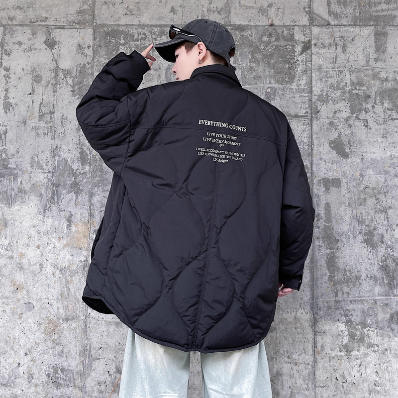 痞帅90绒轻薄羽绒服男宽松潮流时尚大码冬季休闲保暖羽绒衣