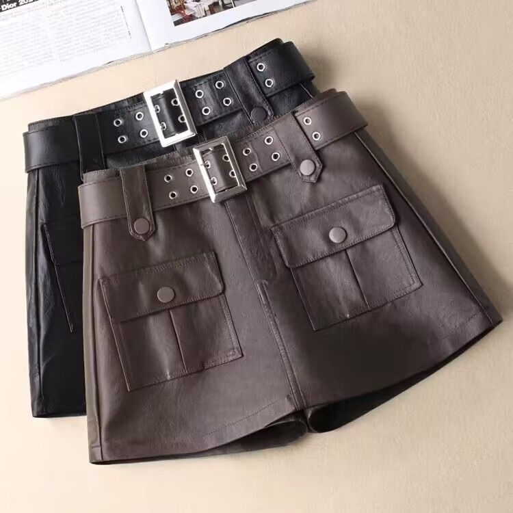 2025新款pu皮裙半身裙裤秋冬女短裙百搭显瘦高腰修身a字包臀裤裙