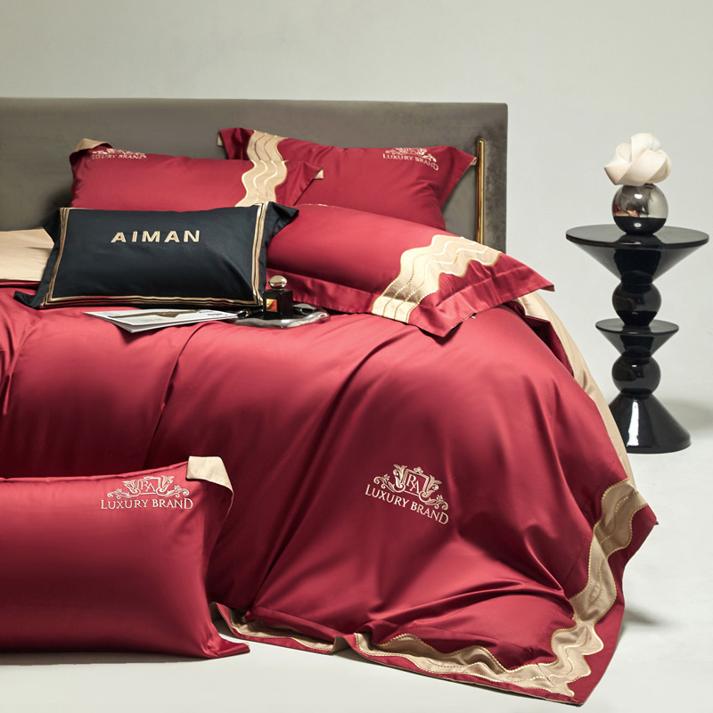 富安娜A类高端240支长绒棉四件套全棉纯棉被套床单床笠款床上用品