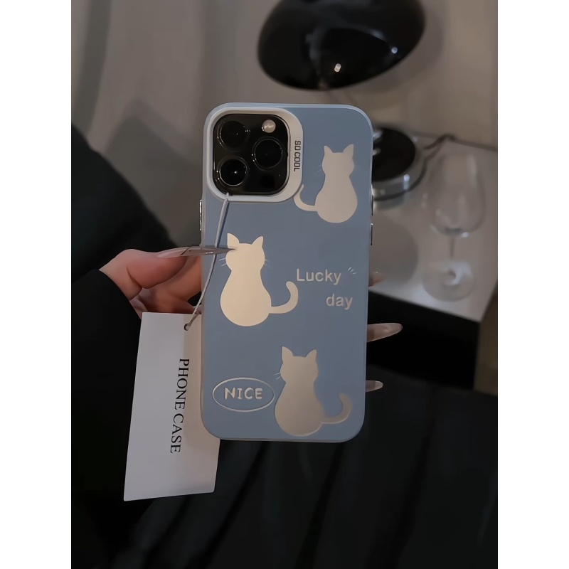 三只猫适用苹果17pro手机壳16promax彩银华为p60小众oppo小米vivo