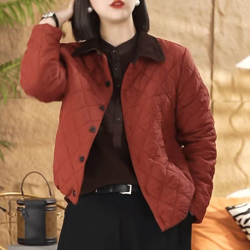 冬季保暖二棉棉衣棉服菱格时尚休闲女装夹棉衣春季宽松外套女