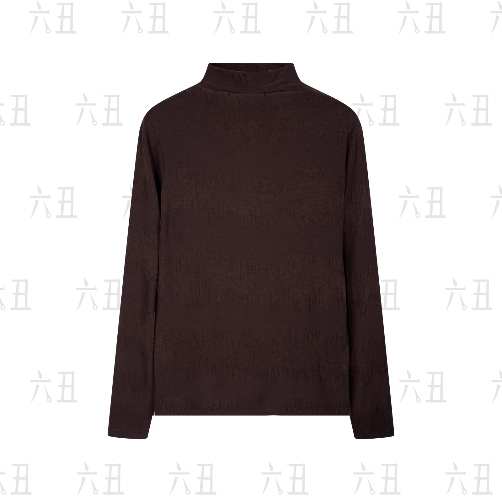 【六丑】新款时尚高级气质显瘦三色中领水波纹上衣510ASY0104