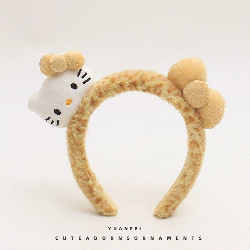 可爱猫咪豹纹发箍创意萌趣卡通头饰宽边洗脸发卡少女卖萌拍照头箍