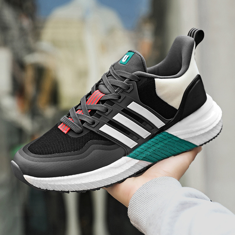 时尚男鞋爆米花软底运动潮鞋2025年新款透气跑步鞋跨境大码休闲鞋