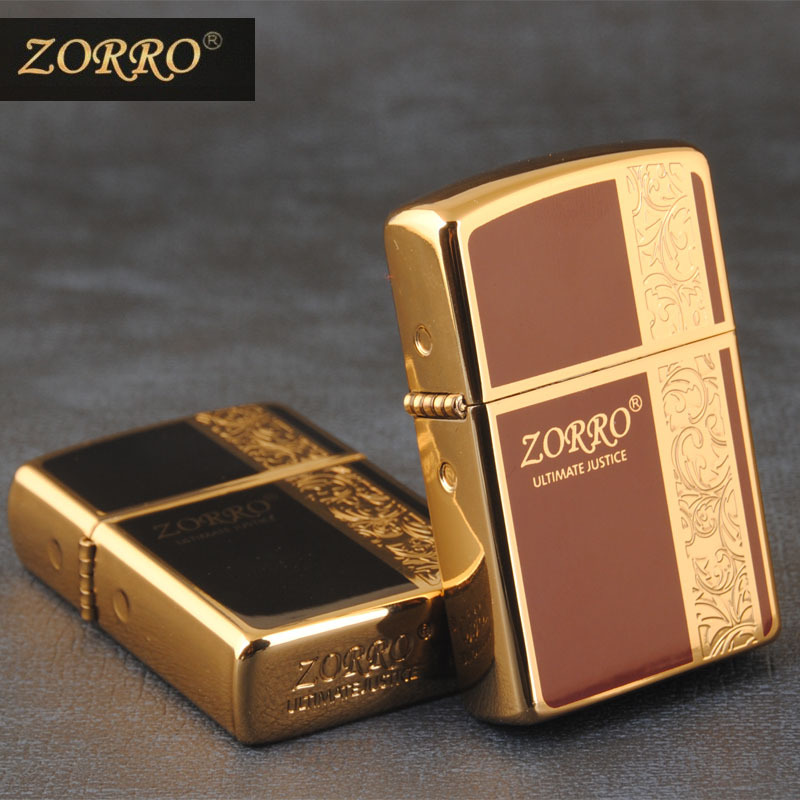 ZORRO正品煤油打火机高档经典珐琅唐草花打火机防风打火机送礼物