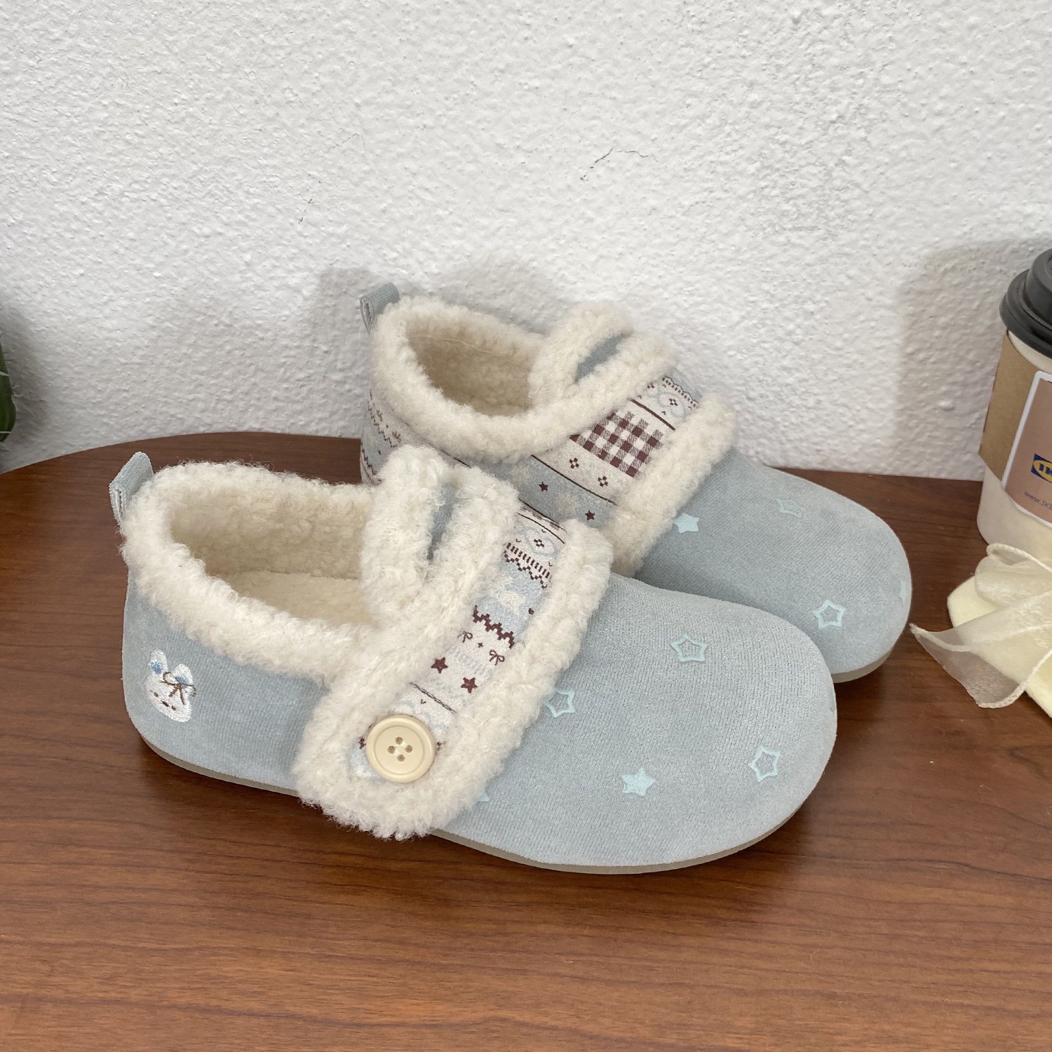 超火勃肯鞋毛绒保暖棉鞋冬外穿女新款增高加厚棕色鞋子女鞋毛毛鞋