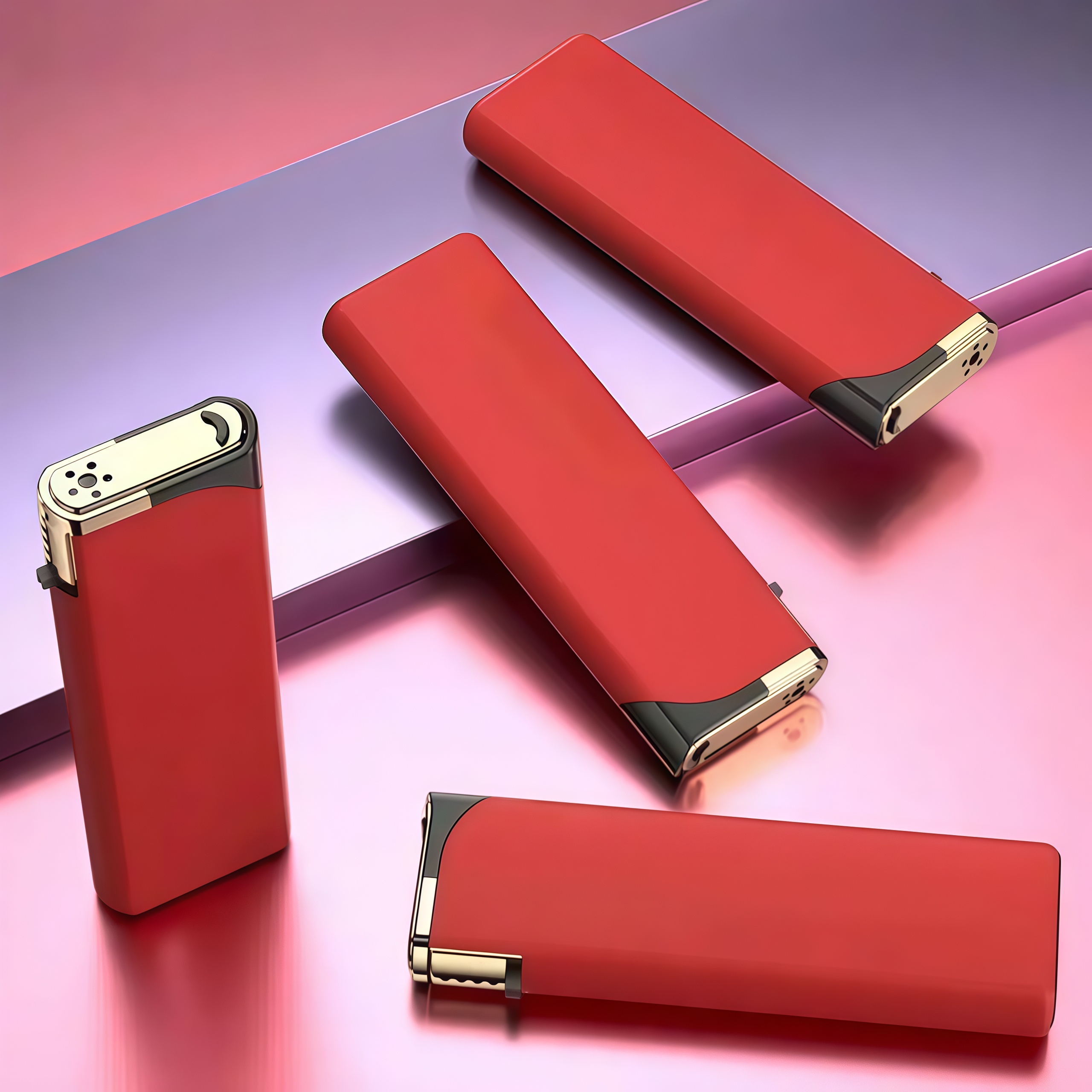 磨砂斜打创意打火机金属加厚简约大气送礼蓝焰直冲充气防风打火机