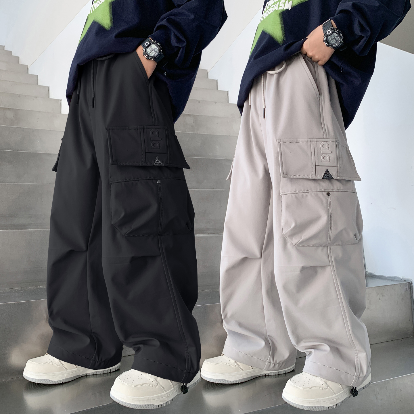 男童裤子春秋新款儿童长裤工装中大童休闲秋季男孩阔腿速干宽松潮