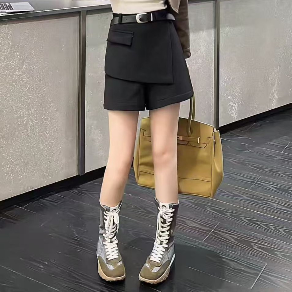 冬季短裤裙-凡 5078时尚潮流腰带洋气不规则设计胖MM大码女装新款