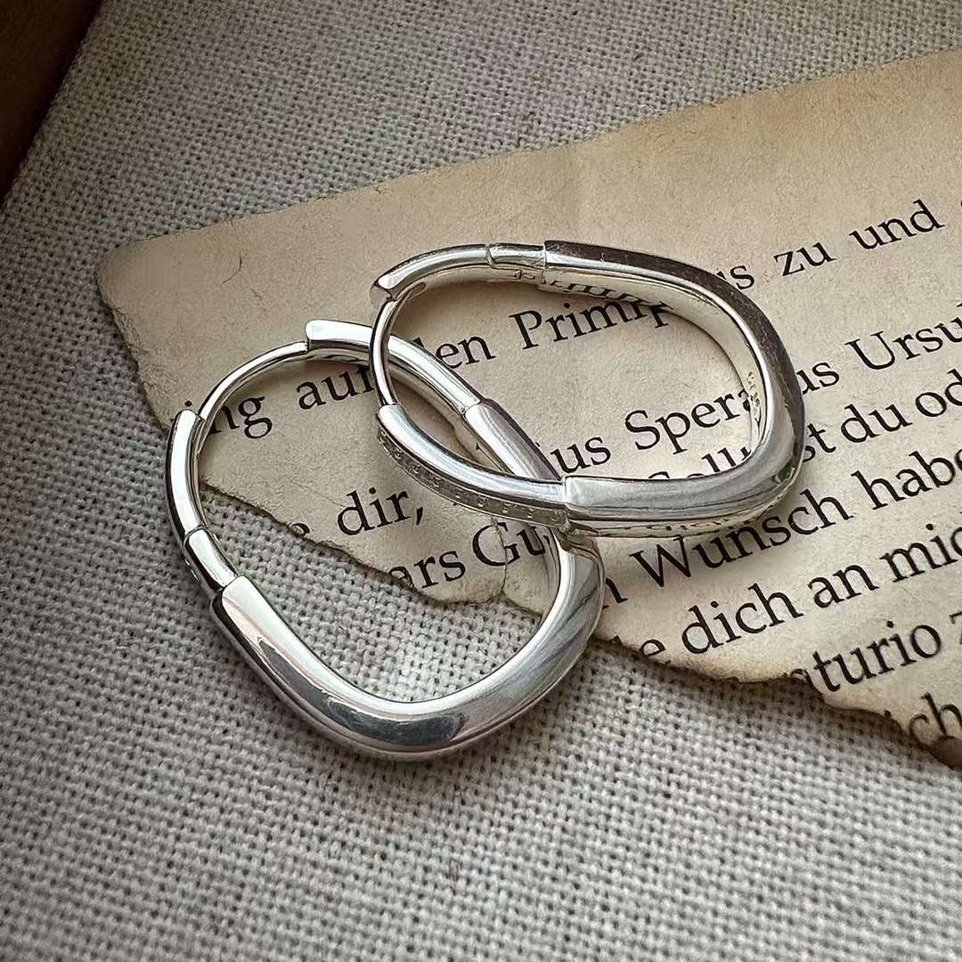 925银耳饰 【U形镶钻耳扣】经典款百搭洋气时尚款耳饰耳圈耳环