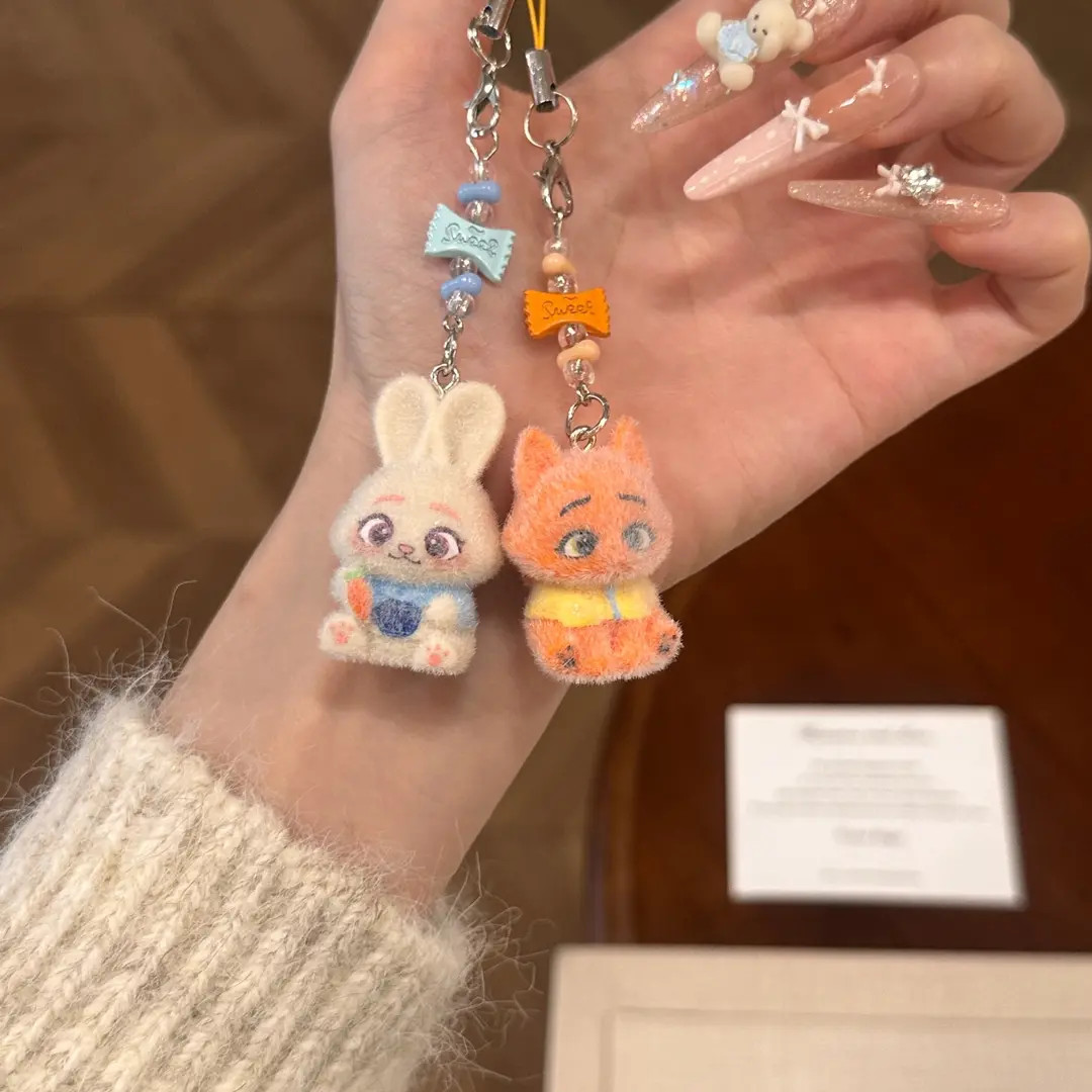 疯狂动物城尼克朱迪糖果挂件高颜值包包少女钥匙扣闺蜜挂饰礼物