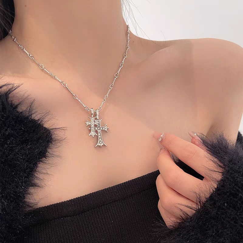 坠链均925银合成锆石 通用原创设计个性百搭银色气质轻奢时尚ins