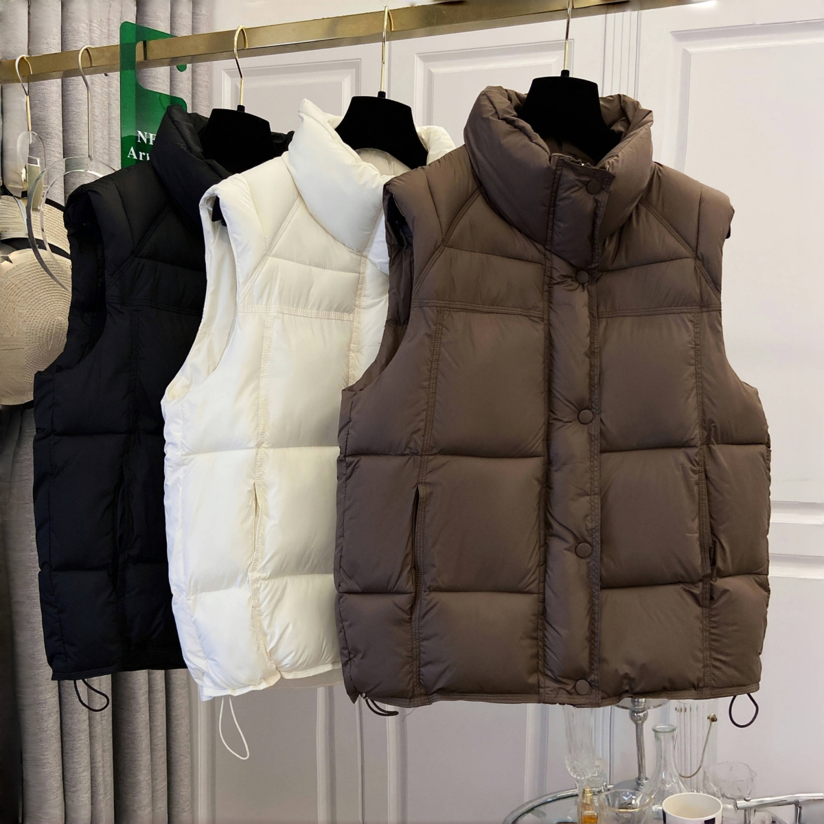 超好看减龄 胖mm大码棉服马甲女秋冬新款泡芙韩版简约百搭外套609