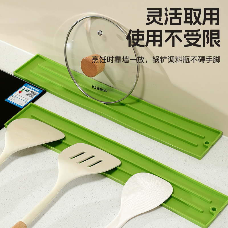 窄缝锅盖收纳垫家用厨房多功能台面放置垫防滑沥水灶台锅铲收纳垫