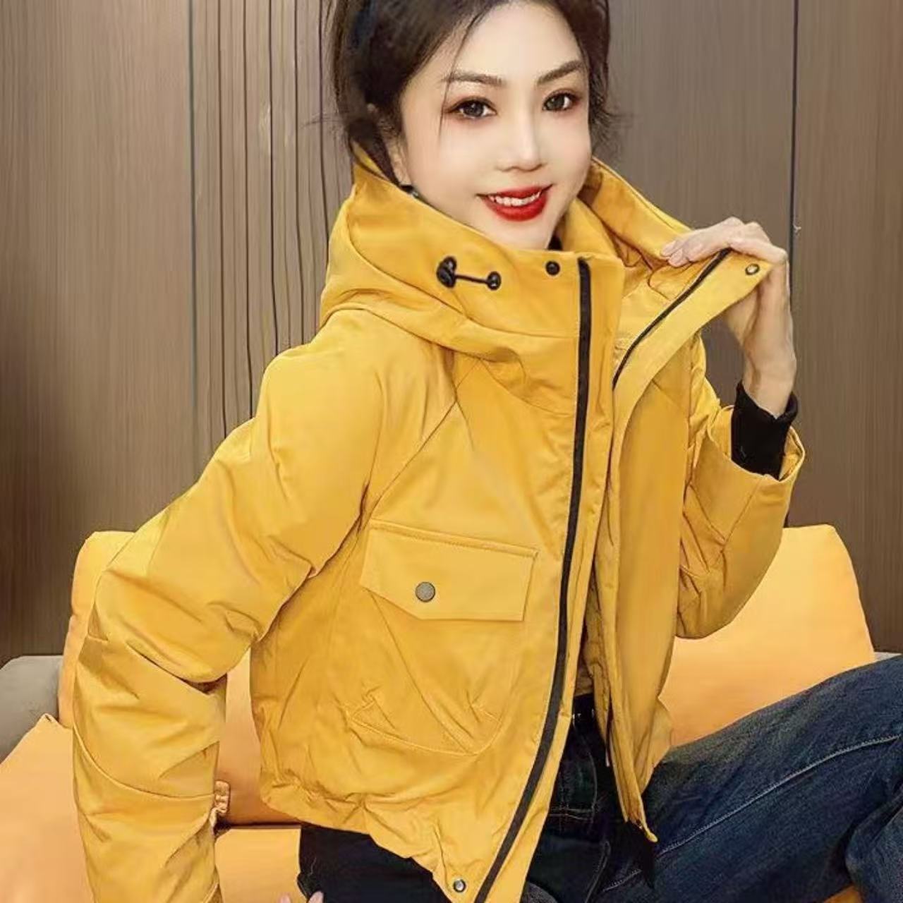 欧洲站棉夹克外套女潮款长袖连帽纯色小众网红时尚百搭棉棒球服