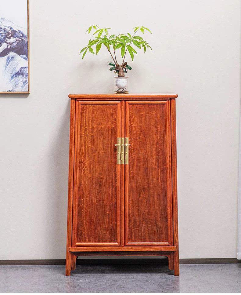 红木缅花香花梨圆角柜明式大小头面条柜中式文玩收纳柜王世襄款柜