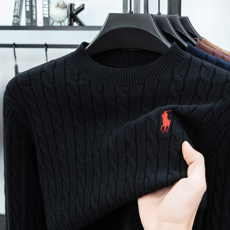 2025年秋冬新款男士 100% 羊毛衫轻奢风秋冬针织衫高级质感穿搭