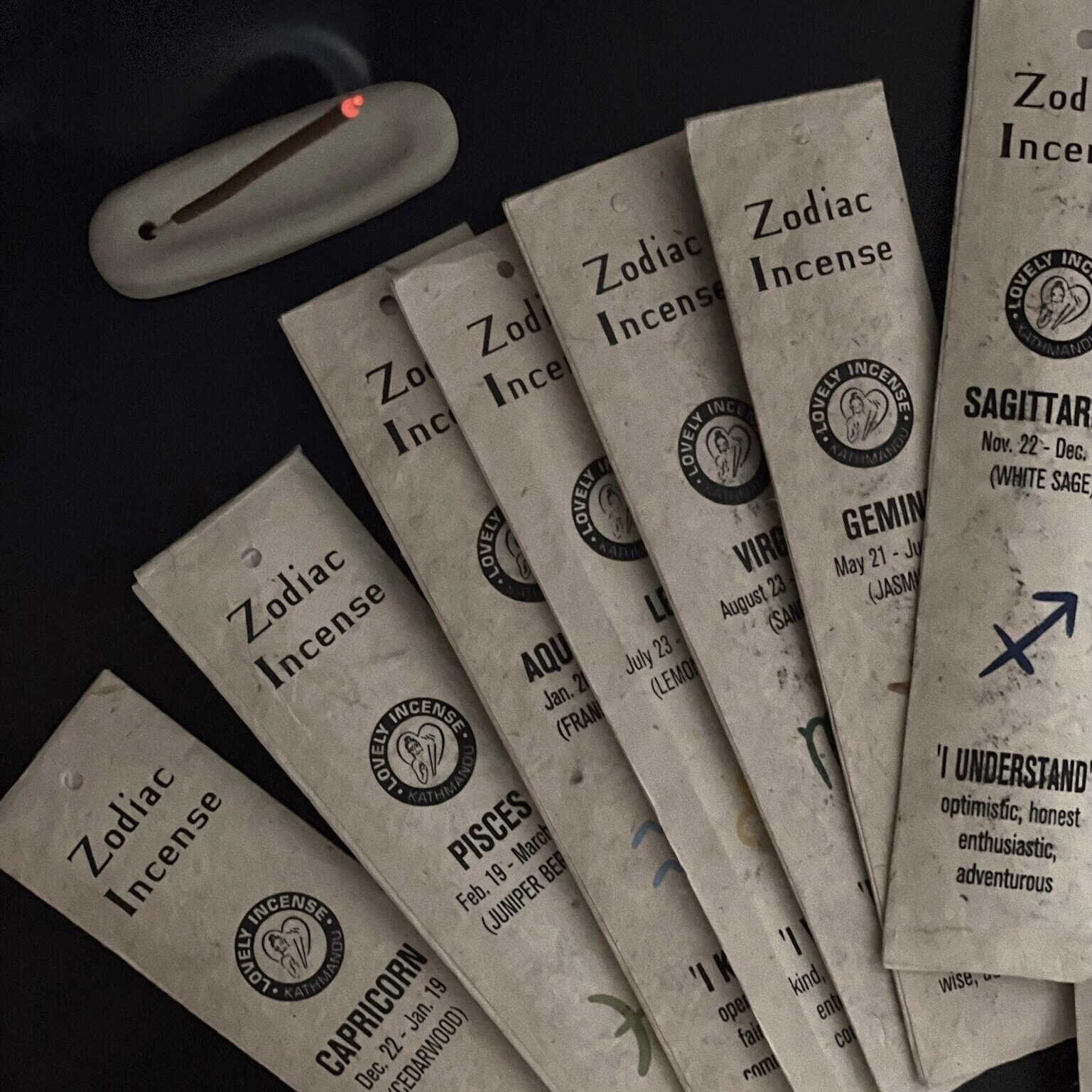 尼泊尔lovely十二星座手工棒香竹签香熏香线香室内香薰天然植物