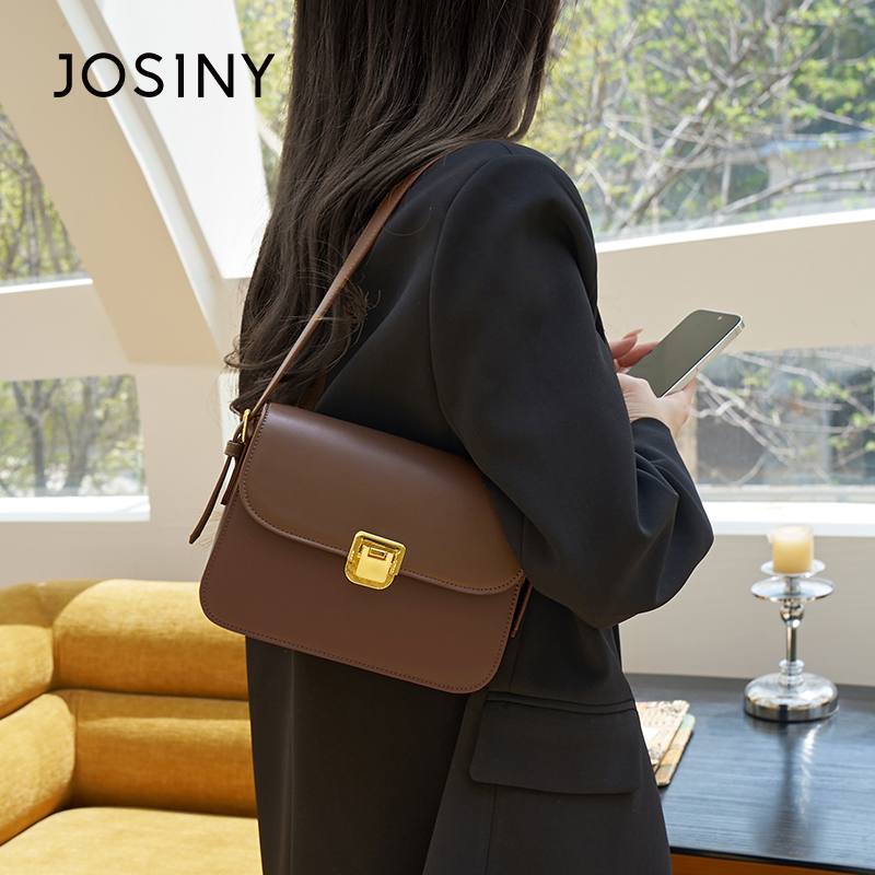 卓诗尼简约时尚单肩包女士斜挎复古洋气百搭腋下小方包