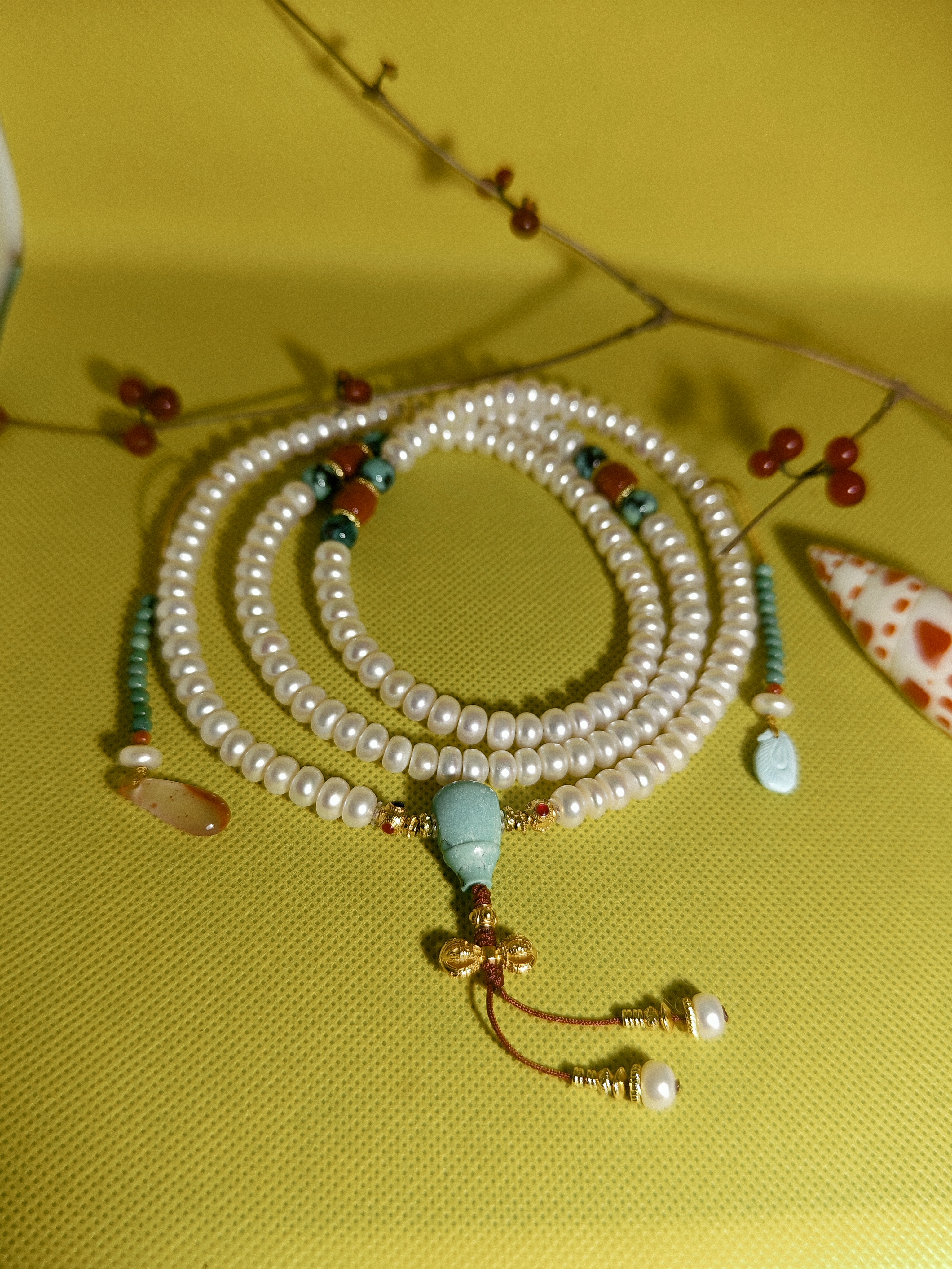 非金属棉绳项链 108念珠国风礼物多样性设计复古气质百搭首饰